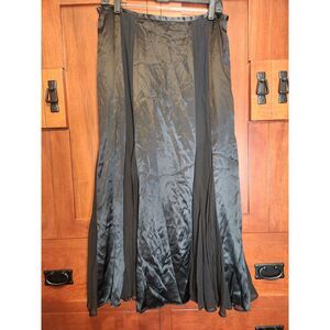 ae Elegance Black Long Skirt with Lace Panels Size 12